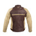 Чоловіча шкіряна мото куртка W-TEC Retro - коричнево-бежевий/L