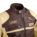 Чоловіча шкіряна мото куртка W-TEC Retro - коричнево-бежевий/3XL