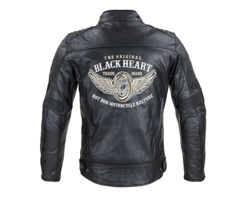 Чоловіча шкіряна мото куртка W-TEC Black Heart Wings Leather Jacket - чорний/XL