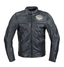 Чоловіча шкіряна мото куртка W-TEC Black Heart Wings Leather Jacket - чорний/3XL
