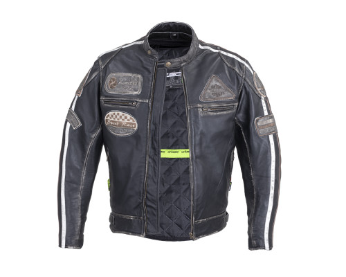 Чоловіча шкіряна мотокуртка W-TEC Sheawen Vintage - чорна/розмір XXL Чоловіча шкіряна мотокуртка W-TEC Sheawen Vintage - чорна/розмір XXL