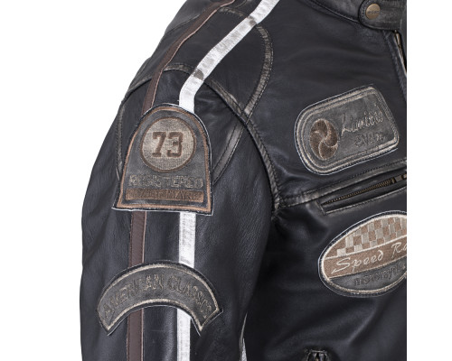 Чоловіча шкіряна мотокуртка W-TEC Sheawen Vintage - чорна/розмір XXL Чоловіча шкіряна мотокуртка W-TEC Sheawen Vintage - чорна/розмір XXL