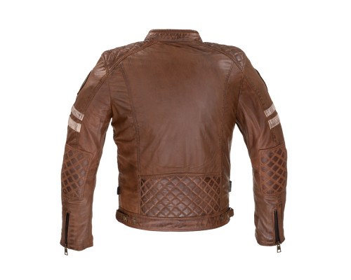 Чоловіча шкіряна куртка W-TEC Milano - коричневий / 6XL