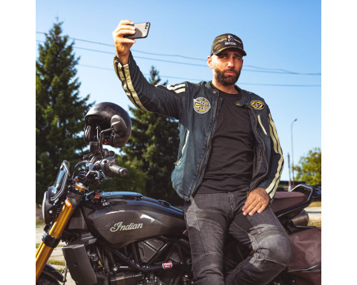 Чоловіча джинсова мотокуртка W-TEC Wildone - розмір 6XL
