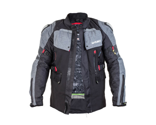 Чоловіча мотокуртка W-TEC Tomret NF-2220 - чорно-сірий / 3XL