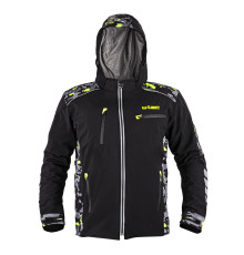 Чоловіча мото-куртка з капюшоном Softshell W-TEC Kybero - розмір 4XL / чорний