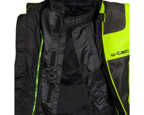 Чоловіча літня мото-куртка W-TEC Fonteller -  розмір 3XL /  салатово-чорний