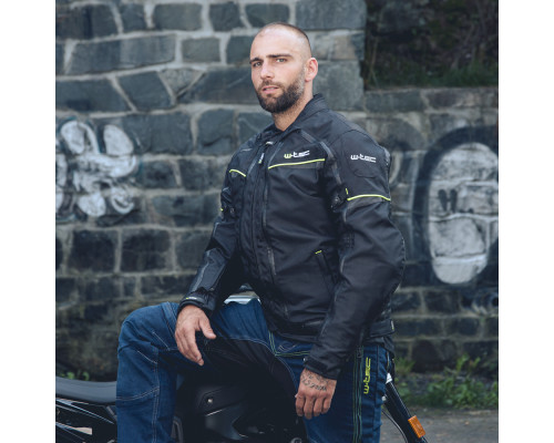 Мото-куртка W-TEC Progair - розмір XL / чорний-флуо