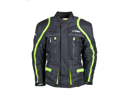 Чоловіча мотокуртка W-TEC Glomnitz NF-2205 - чорно-зелений / 4XL