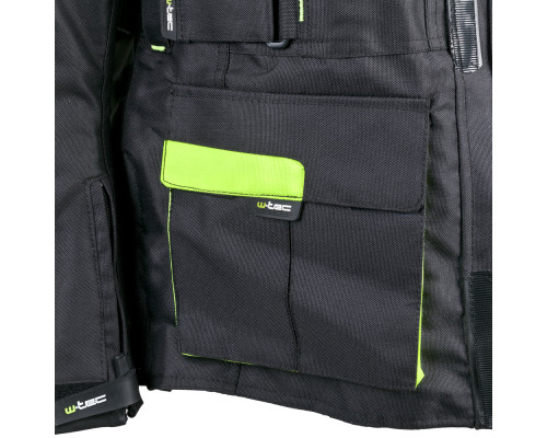 Чоловіча мотокуртка W-TEC Glomnitz NF-2205 - чорно-зелений / 4XL