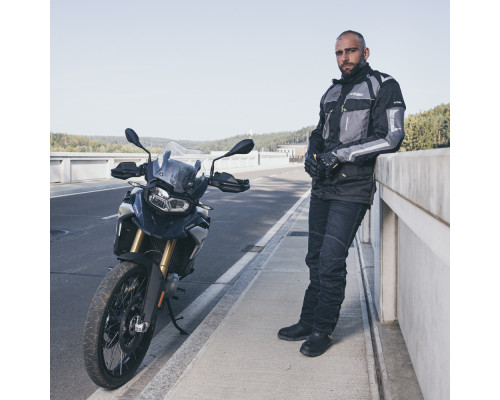 Чоловіча мото-куртка W-TEC Burdys Evo - розмір XXL, чорно-сіра