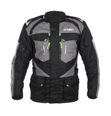 Чоловіча мото-куртка W-TEC Burdys Evo - розмір 5XL, чорно-сіра