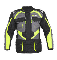 Чоловіча мото-куртка W-TEC Burdys Evo - розмір L, чорно-сіро-зелена