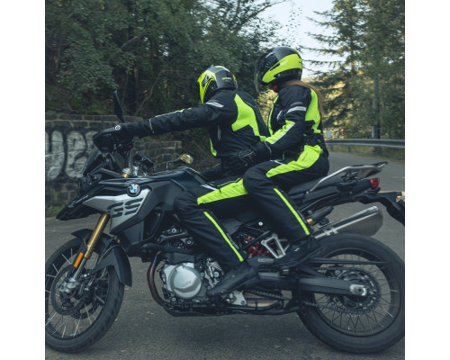 Чоловіча мото-куртка W-TEC Brandon - розмір L, чорно-флуо-жовта