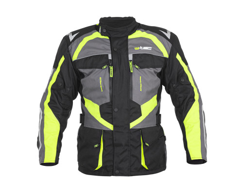 Чоловіча мото-куртка W-TEC Burdys Evo - розмір 4XL, чорно-сіро-зелена