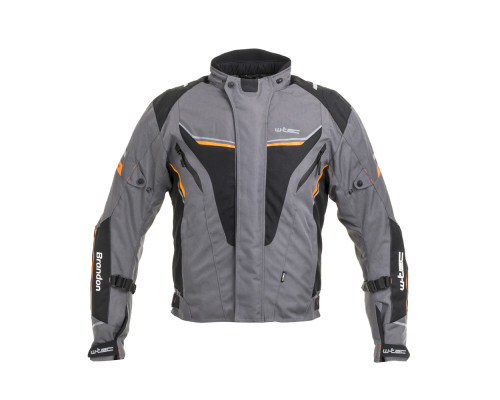 Чоловіча мото-куртка W-TEC Brandon - розмір 5XL, чорно-сіро-оранжева