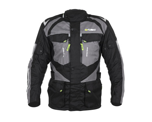 Чоловіча мото-куртка W-TEC Burdys Evo - розмір 4XL, чорно-сіра