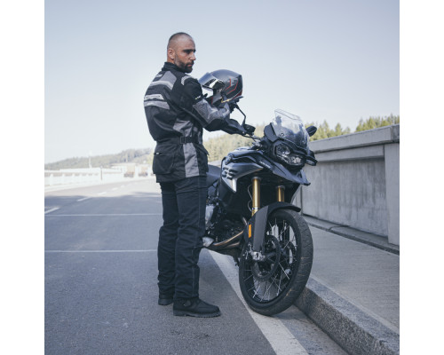 Чоловіча мото-куртка W-TEC Burdys Evo - розмір 4XL, чорно-сіра