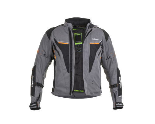 Чоловіча мото-куртка W-TEC Brandon - розмір 3XL, чорно-сіро-оранжева
