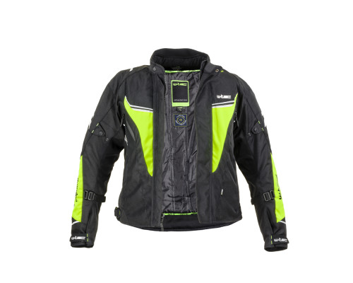Чоловіча мото-куртка W-TEC Brandon - розмір 3XL, чорно-флуо-жовта