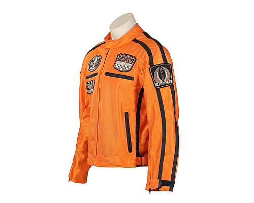 Літня мотокуртка BOS 6488 Orange - помаранчева/4XL