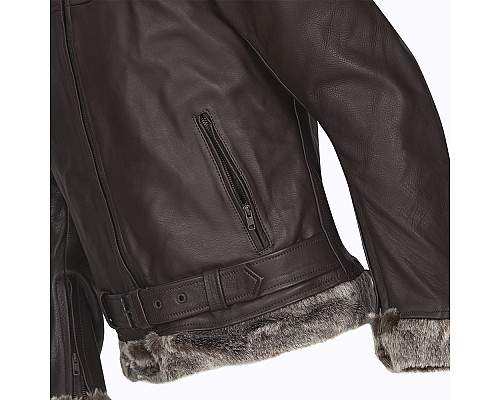 Чоловіча шкіряна мотокуртка W-TEC NF-1125 - коричневий / 4XL