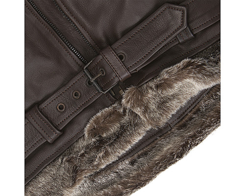 Чоловіча шкіряна мотокуртка W-TEC NF-1125 - коричневий / 4XL