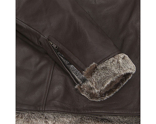 Чоловіча шкіряна мотокуртка W-TEC NF-1125 - коричневий / 4XL