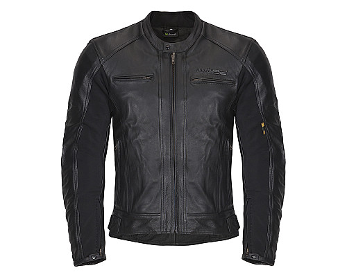 Чоловіча шкіряна мотокуртка W-TEC Mardok NF-1121 - чорна/ розмір XXL