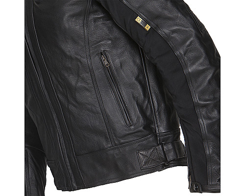 Чоловіча шкіряна мотокуртка W-TEC Mardok NF-1121 - чорна/ розмір XXL