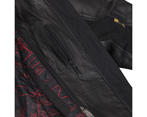 Чоловіча шкіряна мотокуртка W-TEC Mardok NF-1121 - чорна/ розмір XXL