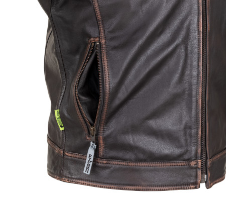Шкіряна мото куртка W-TEC Embracer - темно-коричнева / M