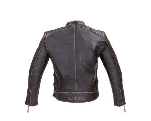 Шкіряна мото куртка W-TEC Embracer - темно-коричнева / S
