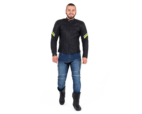 Шкіряна мото куртка W-TEC Montegi - Матовий чорний / 3XL