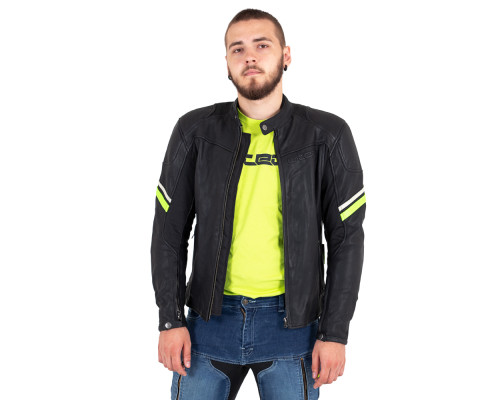 Шкіряна мото куртка W-TEC Montegi - Матовий чорний / 3XL