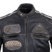 Чоловіча шкіряна мотокуртка W-TEC Sheawen Vintage - чорна/розмір М