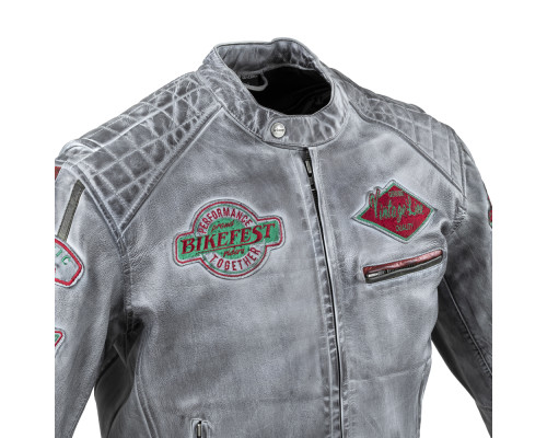 Чоловіча шкіряна мотокуртка W-TEC Sheawen Waxed Grey- сіра/розмір -3XL Чоловіча шкіряна мотокуртка W-TEC Sheawen Waxed Grey- сіра/розмір -3XL