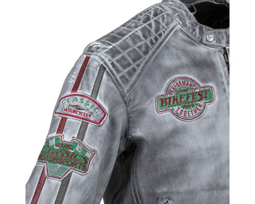 Чоловіча шкіряна мотокуртка W-TEC Sheawen Waxed Grey- сіра/розмір -3XL Чоловіча шкіряна мотокуртка W-TEC Sheawen Waxed Grey- сіра/розмір -3XL