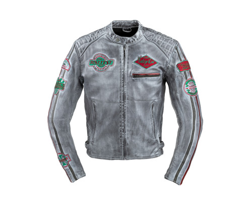 Чоловіча шкіряна мотокуртка W-TEC Sheawen Waxed Grey- сіра/розмір 5XL Чоловіча шкіряна мотокуртка W-TEC Sheawen Waxed Grey- сіра/розмір 5XL