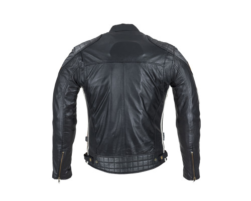 Чоловіча шкіряна мотокуртка W-TEC Sheawen Classic - чорна/ розмір 6XL
