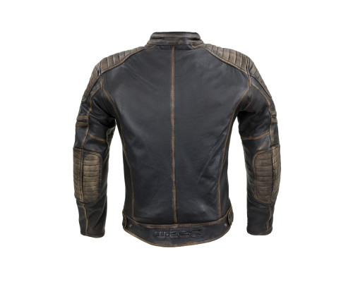Шкіряна мото куртка W-TEC Mungelli - чорно-коричневий / 6XL