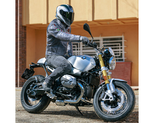 Чоловіча шкіряна мотокуртка W-TEC Sheawen Waxed Grey- сіра/розмір L