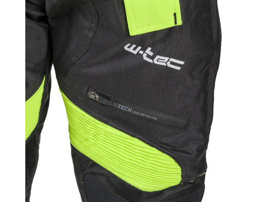Чоловічі мотоштани W-TEC Rusnac NF-2607 - чорні зі зеленими вставками/L