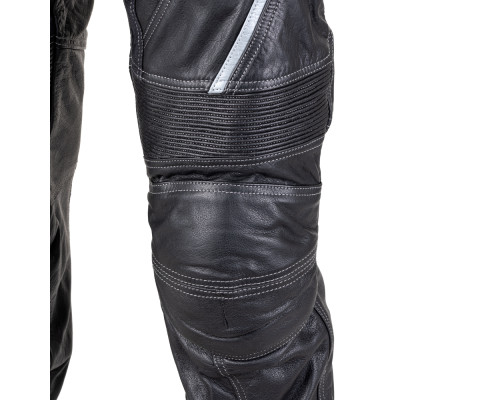 Шкіряні мотоштани W-TEC Vilglen - чорний / 3XL