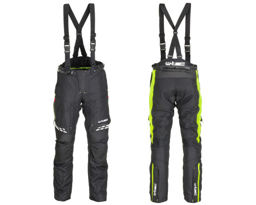 Чоловічі мотоштани W-TEC Spirital - чорно-флуо-жовті/4XL