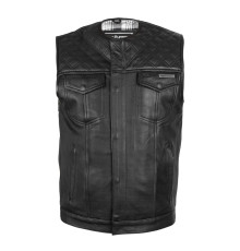 Шкіряний  мотожилет  W-TEC Losango - чорний - 3XL