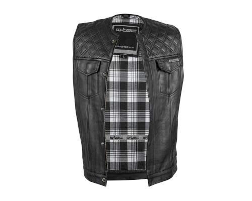 Шкіряний  мотожилет  W-TEC Losango - чорний - 3XL