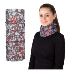 Багатофункціональний шарф W-TEC Nekky - сіро-червоний