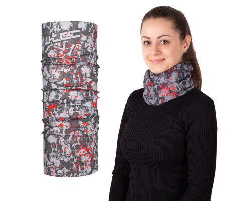 Багатофункціональний шарф W-TEC Nekky - сіро-червоний