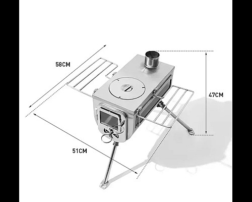 Піч дров'яна Mobi Garden NX22688003, сіра